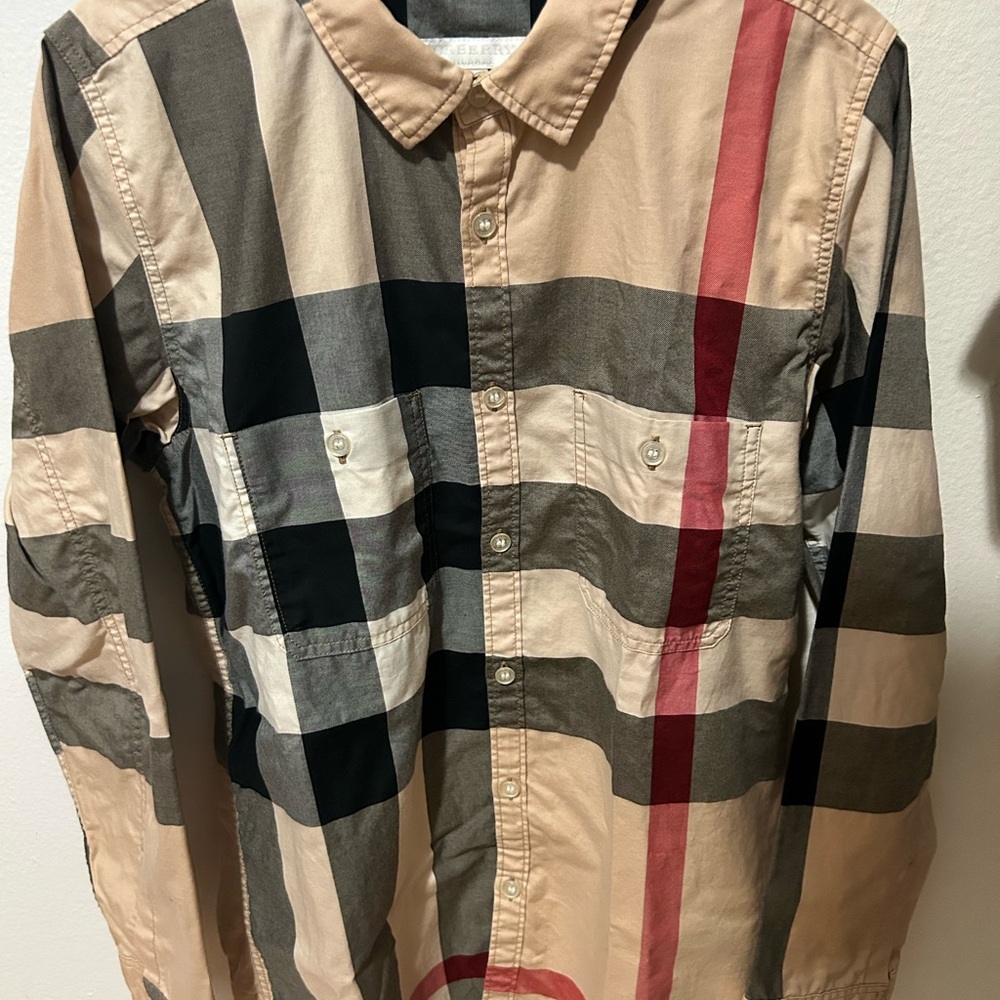 Checkered Button-Up Burberry Shirt
